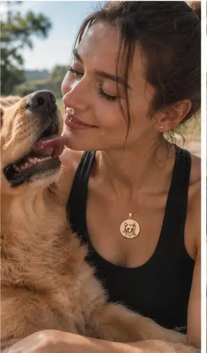 Illustrative personalized pet portrait necklace lifestyle photo 10
